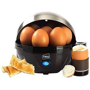 Neo 3-in-1 duurzame elektrische eierfornuis, boiler, pocheermachine en omeletmachine, zwart, 20 cm x 15 cm x 15 cm