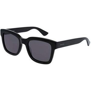 Gucci Heren GG0001S 001 Zonnebril, Zwart (Black/Smoke), 52