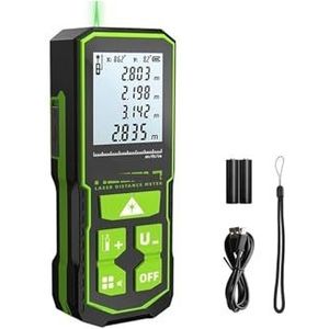 Lasermaat - Hychika Laser Afstandsmeter Type C Oplaadbare 60M Laser Afstandsmeter Met Lcd Achtergrondverlichting M/In/Ft Meerdere Meetmodi Pythagoras Afstand Oppervlakte Volume Metingen