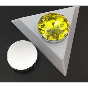 7 stuks opnaaiglas kristal ronde baoshihua met klauw strass meerdere kleuren 27 mm opnaaistenen platte top-citrien, 27 mm 7 stuks, steen in zilveren klauw