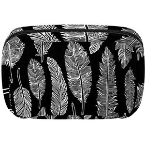 Boho Bohemen Zwart Wit Cosmetische Rits Pouch Make-up Tas Reizen Waterdichte Toilettassen voor Vrouwen, Meerkleurig, 17.5x7x10.5cm/6.9x4.1x2.8in