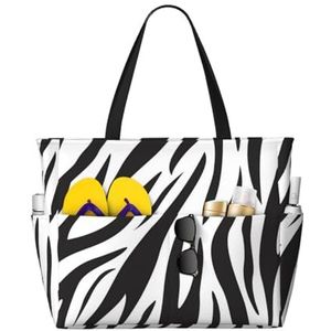 HDTVTV Zebra Print, grote strandtas schoudertas voor dames - draagtas handtas met handgrepen, zoals afgebeeld, Eén maat