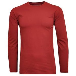 RAGMAN - Shirt - Bordeauxrood - Lange Mouwen - Regular Fit - Katoen