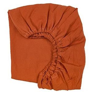 KraftKids Hoeslaken mousseline dubbele crêpe rood herfstrood van 100% katoen in maat 140 x 70 cm, handgemaakte matrashoes gemaakt in de EU