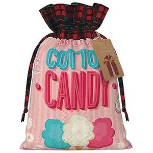 Cotton Candy Herbruikbare Gift Bag - Trekkoord Kerst Gift Bag, Perfect Voor Feestelijke Seizoenen, Kunst & Craft Tas
