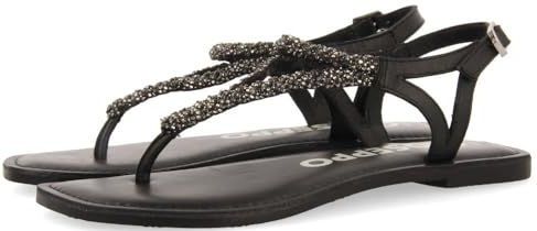 Gioseppo - Ustica - Sandalen - Zwart - Leren Voering - Verstelbare Gespsluiting