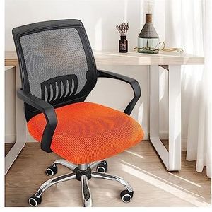 stoelhoezen Elastische draaibare hoes Computer Office Cover Stoel Verdikte stof Eenvoudige stoel Kruk Wasbare hoes Cover Seat Home hoezen voor eetkamerstoelen ( Color : Orange )