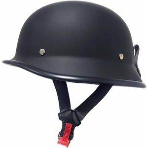 Vintage - Duitse Motorfietshelm - Retro Half-Shell Helm - DOT/ECE Goedgekeurd - Met Verstelbare Snelsluiting