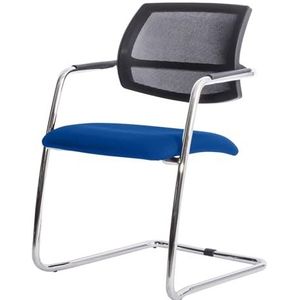 Kantoor & more Bezoekersstoel, stapelbaar, comfortabel gevoerde zitting en rugleuning van netstof, ideale conferentiestoel voor langdurig zitcomfort, blauw
