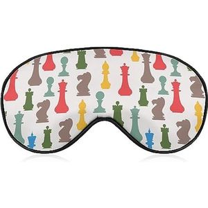 Grappige schaakstrijd slaap oogmasker voor mannen vrouwen tieners kinderen, nacht slaap oogschaduw cover comfort voor reizen yoga dutje