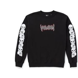 Volcom - Stone Lord Crew Black Sweatshirt voor heren - Zwart