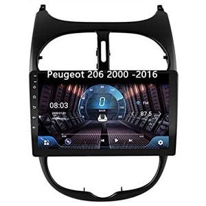 Android 10 Dubbel Din Auto Stereo 9 Inch Digitaal Scherm Car Audio Speler Met FM Radio Voor Peugeot 206 2000-2016 Met GPS Ondersteuning Bluetooth Spiegel Link/Stuurbediening (Color : 4G+WIFI 8core 4G