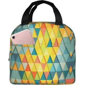 OdDdot Yqxwjl Kleurrijke driehoekige print lunchbox lunchtas voor vrouwen volwassen mannen lekvrije leuke lunchtas voor werk picknick reizen