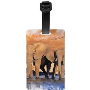 Bagagelabel voor koffer koffer tags identificatoren voor vrouwen mannen reizen snel ter plaatse bagage koffer olifanten kunst