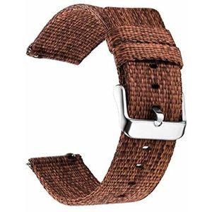 Mannen horlogebandje Horloge lus, 18/20/22/24 mm breedte snelsluiting horlogeband fijn geweven nylon horlogebanden riem nylon horlogeband(Brown,22mm)