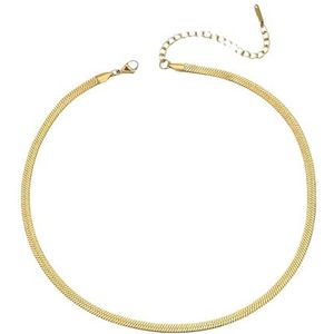 2/3/4/5mm roestvrij staal dames slangenketting multi-lengte ketting goud zilver ketting sieraden geschenken (Color : Silver-1pc-4mm_55cm)
