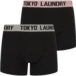Tokyo Laundry Boxershorts voor heren, 2 stuks, Marthem 3 - Roze Nectar/Licht Grijs, XL
