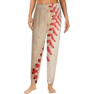 Vintage honkbal sport bal dames pyjama lounge broek elastische tailleband nachtkleding bodems print