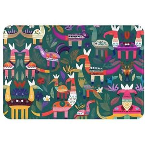 FRESQA Mexicaanse Otomi Animal Print Essentiële Outdoor Entree Deurmat, Gemakkelijk Te Schoon Ontwerpen, Voor Home Decor