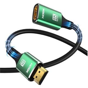 8K HDMI Verlengkabel Versie 2.1 Mannelijke naar Vrouwelijke Kabel voor Projector met 8K/60hzHDR High-Definition Display (Kleur: Groen, Maat: 2 meter)