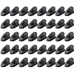 Futheda 40 Stks Clips voor Oortelefoon Draad 360 Graden Draaien Zwarte Oortelefoon Kabel Shirt Kleding Clip voor Bevestiging Hoofdtelefoon Draad (2.4cm)