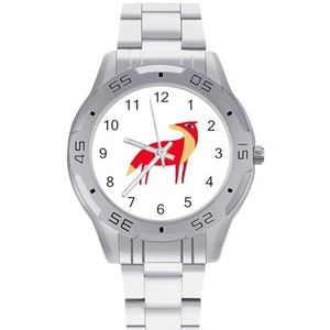 Rode Cartoon Fox Mannen Zakelijke Horloges Legering Analoge Quartz Horloge Mode Horloges