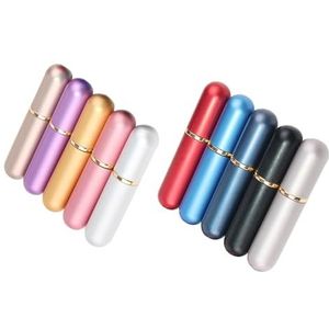 Lege aluminium etherische olie neusinhalator buis persoonlijke draagbare navulbare doe-het-zelf elegante inhalator buizen met katoenen lonten (set van 10 kleuren)