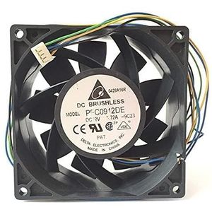 For -Line Server Fan, 8100RPM, 202.82CFM, 80,000 Hours Lifespan IP68 Waterproof Fan for PFC0912DE 9238-12V 3.72A 4 LMNCBVYA