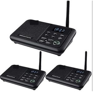 Draadloze intercoms, 22-Kanaals FM Draadloze Intercoms Thuis Huis Zakelijk Kantoren Kamer naar kamer Bellen & Talking System 1 mijl lange afstand(3 Unit Black)