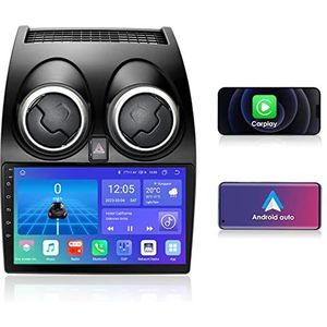 Android 12 Auto Stereo Radio voor Nissan Qashqai (2006-2013), 4+32GB GPS Navigatie Ondersteunt Carplay Android Auto Bluetooth Spiegel-link Weer SWC WiFi 4G TPMS DVR