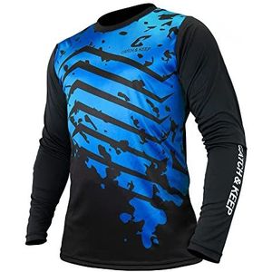 CATCH & KEEP Protection Keepersshirt - voetbalshirt voor dames, heren & kinderen - padding op de ellebogen - ademend voetbalshirt met optimale bescherming (140, blauw)