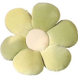 Zinsale Schattig bloemvormig vloerkussen, sierkussen, indiekamerdecoratiekussen voor tieners, tweens meisjes, pluche knuffel voor kinderen, leeshoek kijken, tv slaapkamer (groen, 40 cm)