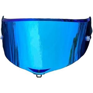 Motorhelm vizier lens, Helmvizier, Race 3 gezichtsscherm vervangend UV-beschermend krasbestendig helmvizier for AGV PI-STA GP RR/Pista GP R/Corsa R (transparant)(Revo Ice Blue-day Use Only)