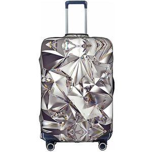 MDATT Gepersonaliseerde bagagehoes, kofferbeschermer past op 45-32 cm bagage voor reizen zomer strandvakantie, glitter abstract diamant kristal patroon, Wit, S