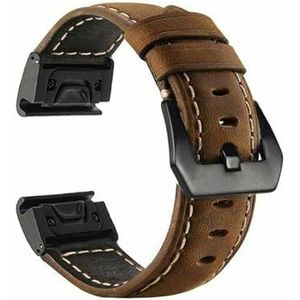 LQXHZ Handgemaakte Crazy Cowhide Horlogeband Compatibel Met Garmin Fenix ​​7S 5S 6S 5 6 7 5X Plus 6X Pro Lederen Band Snel 20 22 26 Mm Polsband (Color : Brown, Size : 20mm Fenix 5S 5SPlus)