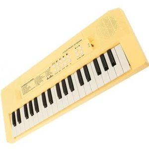 37 Toetsen Elektronisch Toetsenbord Piano Digitaal Muziektoetsenbord Met Microfoon Muzikale Verlichting Geel En Groen (Color : Yellow)