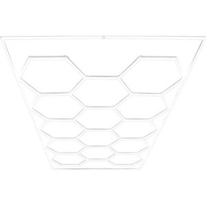 Hexagon LED Verlichting 14 Lampen & Rand Auto Detailing Winkel Garage Werkplaats Gym Schoonheidssalon Showroom Modulaire Ontwerp Helder Zuiver Wit 120 Lumen 6500K Kleurtemperatuur 3 Montageopties