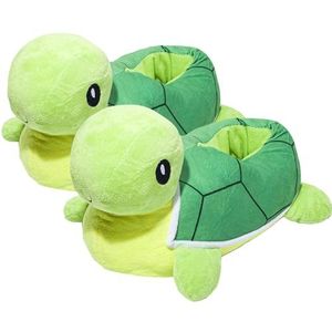 Knuffis - Schildpadpantoffels - Pluche Pantoffels - Schildpad - One Size - Geschikt voor Schoenmaat 37-45
