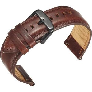 dayeer Luxe lederen horlogeband voor DW-horlogeband voor Daniel Horlogeband voor Wellington Polsriem Zwarte sluiting (Color : Dark Brown-Black, Size : 22mm)
