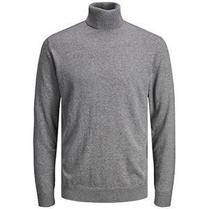 JACK & JONES Gebreide trui met rolkraag, gemengd grijs, XXL