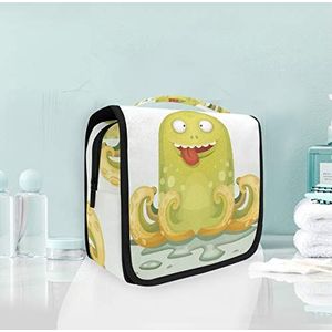 Hangende opvouwbare toilettas gele cartoon octopus make-up reisorganizer tassen tas voor vrouwen meisjes badkamer