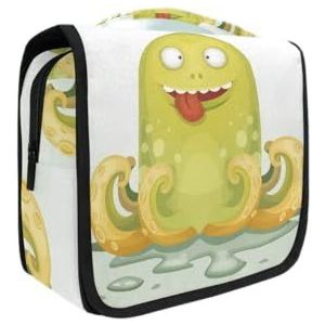 Hangende opvouwbare toilettas gele cartoon octopus make-up reisorganizer tassen tas voor vrouwen meisjes badkamer