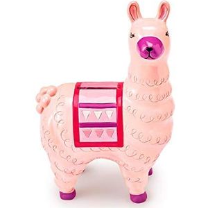 Mousehouse Gifts - Kinderspaarpot - in de vorm van een llama met deken - mooi cadeau voor jongens en meisjes - roze - 7 x 12 x 19 cm