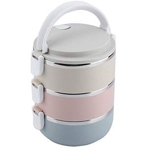 Lunchbox Container - Draagbare RVS Thermische Lunchbox Container Bento Box Voedsel Container (2100ml)