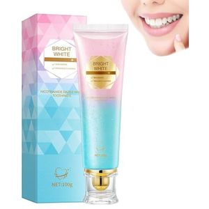 Easableous Bright White Tandpasta, Niacinamide Whitening Tandpasta,Diepe Vlekverwijderaar,Fluoridevrije Frisse Munt,Herstelt en Beschermt Tanden,Veilig voor Glazuur en Verlichting van Gevoeligheid (1)