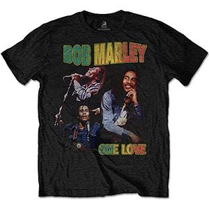 Bob Marley T Shirt One Love Homage Logo nieuw Officieel Mannen Zwart M