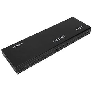 Multi-formaat - en Videodistributeur Zwart HD Media-interfacesplitter 1 in 16 uit 100-240V voor Gameconsole Naar HDTV (EU-stekker)