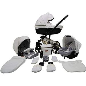 Kinderwagen 2-in-1 3-in-1 Isofix Buggy autostoel Premium Comodo van Ferriley & Fitz Black White 31 2-in-1 zonder babyzitje