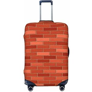 WOWBED rode bakstenen muur textuur Gedrukt Koffer Cover Elastische Reizen Bagage Protector Past 18-32 Inch Bagage, Zwart, XL