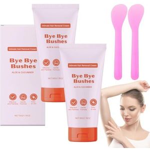 Bye Bye Bush Ontharingscrème, Ontharingscrème voor de gevoelige huid, Pijnloze en milde ontharing voor het gezicht, Veelzijdige milde formule, Verlichting van de bikinilijn (2)